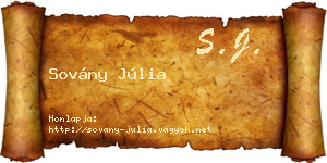 Sovány Júlia névjegykártya